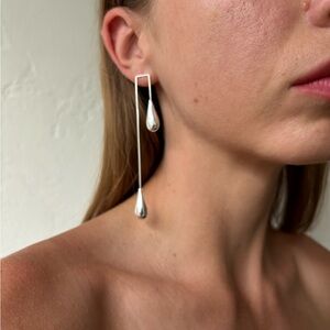 New Silver plated hypoallergenic earrings Drop shaped